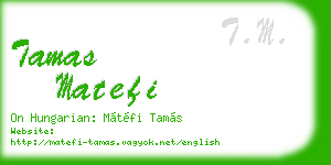 tamas matefi business card