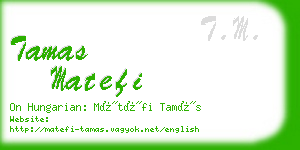 tamas matefi business card